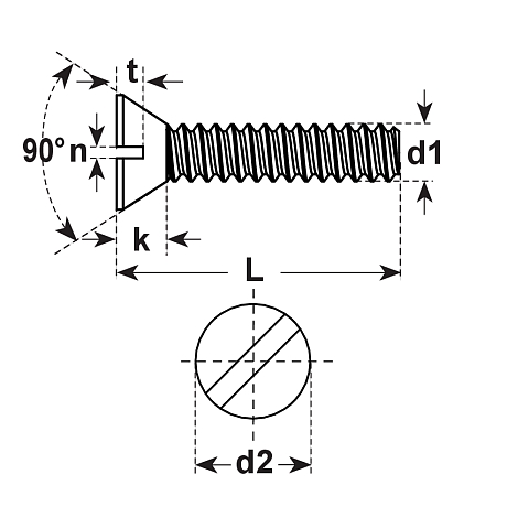Vis à tête fraisée 90° à fente 4.8 Zb DIN 963 [LastViewedItems.CatItem.ArtName2]