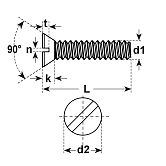 Vis à tête fraisée 90° à fente 4.8 Zb VSM 13328 