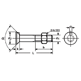 Pflugschrauben mit Muttern DIN604 4.6 vz 