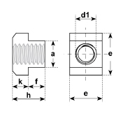 Ecrous à rainure en T DIN 508 brut Résistance 10 