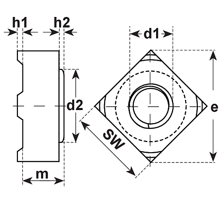 Vierkant-Schweissmuttern Stahl blank DIN 928 [SimilarCatItems.CatItem.ArtName2]
