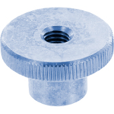 Ecrous moletés acier zingué-bleu DIN 466 5 