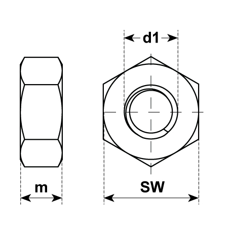 Sechskantmuttern ISO 4032 sw Wst. 1.7218+QT DGRL [SimilarCatItems.CatItem.ArtName2]