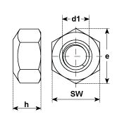 Sicherungsmuttern Stahl vz DIN 980 10 MF 