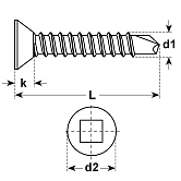 Vis autoforeuses zingué-bleu DIN7504N empr. carrée 