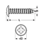 Viti per lamiera a testa bombata in acciaio ZB BS 4174