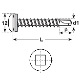 Viti di foratura con testa croce E-X BR 2 INOX A2 