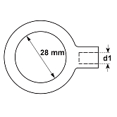 Ecrou à anneaux acier zingué-bleu 