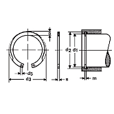Circlips JV acier à ressort phosphaté 