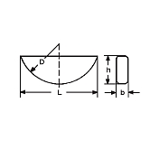 Scheibenfedern Woodruff DIN 6888 blank 
