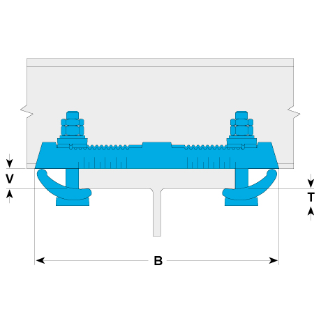Pièce de serrage Lindapter® FC zingué-bleu [SimilarCatItems.CatItem.ArtName2]