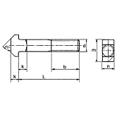 Vis à tête rectangulaire 3.6/4.6 ZB DIN 186A 
