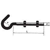 Waschseilhaken mit Metallgewinde + 2 Muttern vz 