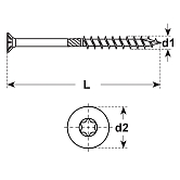 Vis à bois TBS acier zingué-bleu avec glissant 