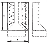 GH-Balkenschuh Typ I-04 Laschen Innen Stahl vz 