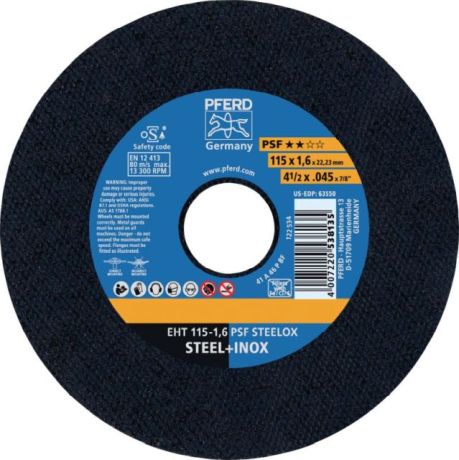 Disco da taglio PFERD EHT PSF STEELOX [SimilarCatItems.CatItem.ArtName2]