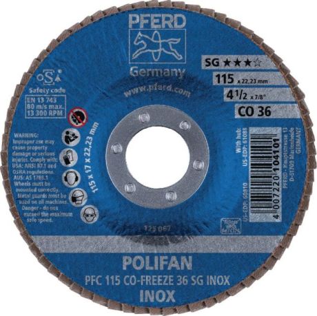 Fächerschleifscheibe PFERD POLIFAN® SG CO-FREEZE [LastViewedItems.CatItem.ArtName2]