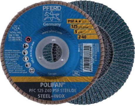 Disco lamellare PFERD POLIFAN® PSF STEELOX [SimilarCatItems.CatItem.ArtName2]