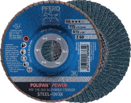 Disco lamellare PFERD POLIFAN® SG POWER STEELOX [SimilarCatItems.CatItem.ArtName2]