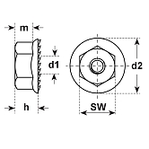 Sperrzahnmuttern Verbus Tensilok® Stahl vz W 196.1 