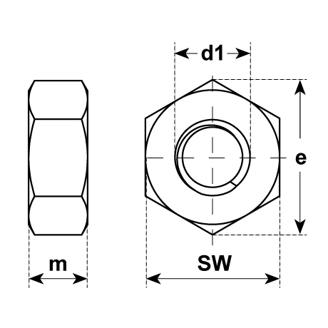 Dadi esagonali DIN 934 INOX A5 1.4571 [SimilarCatItems.CatItem.ArtName2]