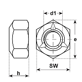 Sicherungsmuttern 3-Punkt INOX A2 DIN 980 
