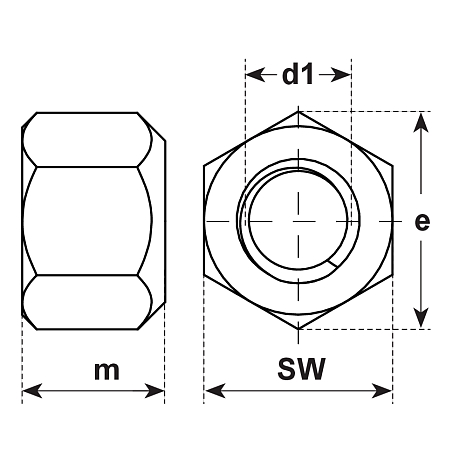 Écrous hexagonaux 1,5d INOX A4 DIN 6330 B [SimilarCatItems.CatItem.ArtName2]