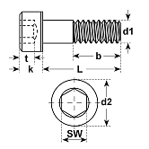 Zylinderschrauben I-6-Kt. tg Stahl sw DIN 912 12.9 