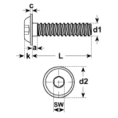 Linsenschrauben I-6-Kt. Stahl vz ISO 7380-2 10.9 