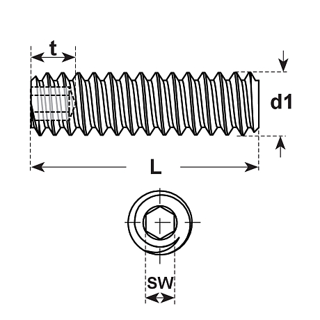 Vis sans tête 6-pans creux INOX A4 DIN 913 [SimilarCatItems.CatItem.ArtName2]
