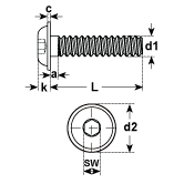 Linsenschrauben I-6-Kt. Stahl INOX A2 ISO 7380 F 