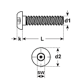 Einbruchsichere Schrauben I-6-Kt. INOX A2 ISO 7380 