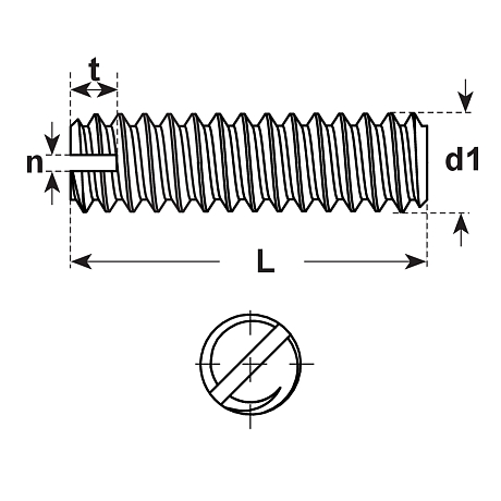 Vis sans tête laiton clair tourné DIN 551 [SimilarCatItems.CatItem.ArtName2]