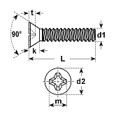 Viti a testa svasata 90° PH INOX A2 DIN 965 