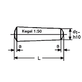 Kegelstifte Kegel INOX A1 ISO 2339 h10 
