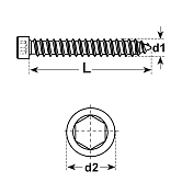 Viti filettanti testa cilindrica I-6-Kt. INOX A2 