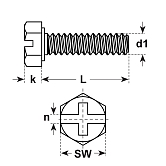 Vis à tête 6-pans Freedriv DIN 933-4.6 zingué-bleu 