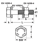 Kit de garnitures HV 10.9 ZF EN 14399-4