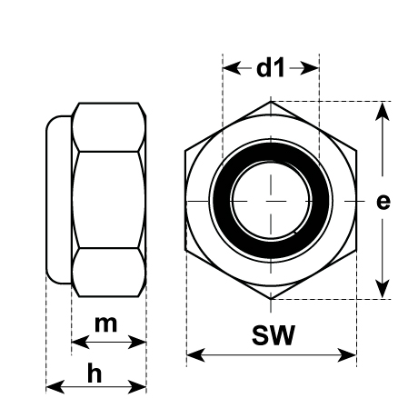 Écrous de blocage NF Insert polyamide DIN 985-8 [SimilarCatItems.CatItem.ArtName2]