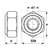 Écrous de blocage tout acier zingué-jaune DIN980-8 