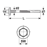 Sandwich-Bohrschrauben E-X BR 5 HT BL.12 INOX A2 