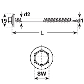 Sandwich-Bohrschrauben E-X BR RS HT BL.1,5 INOX A2 