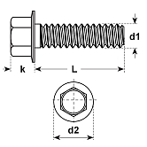 Gewindeformschrauben 6-kt Stahl vz DIN 7500 450 HV 