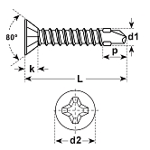 Viti autoperforante in acciaio ZB DIN 7504 P 560 H V
