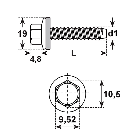 Fassadenschrauben 6-kt E-X BZ 19mm INOX A2 [SimilarCatItems.CatItem.ArtName2]