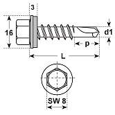 Viti autoperforanti 6-kt E-VS BR 2 BL. 1.5-3.5 ZB 