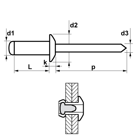 Rivetti a strappo MFX 1031 a testa tonda allu/acc [SimilarCatItems.CatItem.ArtName2]