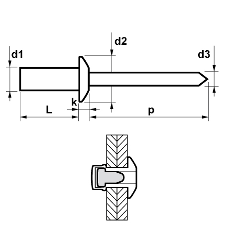 Rivetti a strappo MFX 1231 t. tonda piatt allu/acc [SimilarCatItems.CatItem.ArtName2]