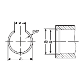 Anneaux expansifs RB Ac.ressort huilé DIN 7993 