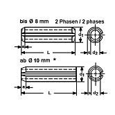 Spannhülsen schwer HV 422-560 sw DIN 1481 